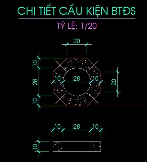 bát giác trồng cỏ nhân tròn